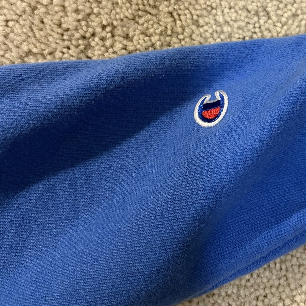 Champion Reverse Weave Pullover Hoodie Adult Size Medium Blue Sweatshirt - Picture 3 of 8